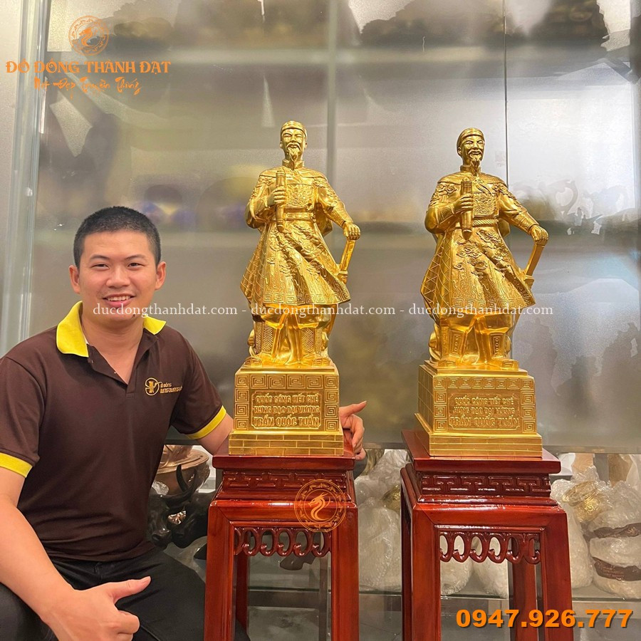 Việt Nam kết hợp Hàn Quốc làm phim về Trần Hưng Đạo - Tái hiện hình ảnh đẹp qua những pho tượng đồng 7 Nghệ nhân Đồ Đồng Thành Đạt giới thiệu mẫu tượng Trần Quốc Tuấn cao 50cm dát vàng 24k.