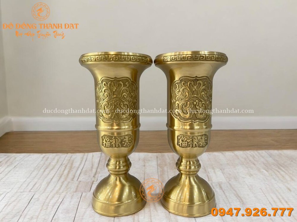Ống cắm hương đồng vàng 30cm (1)