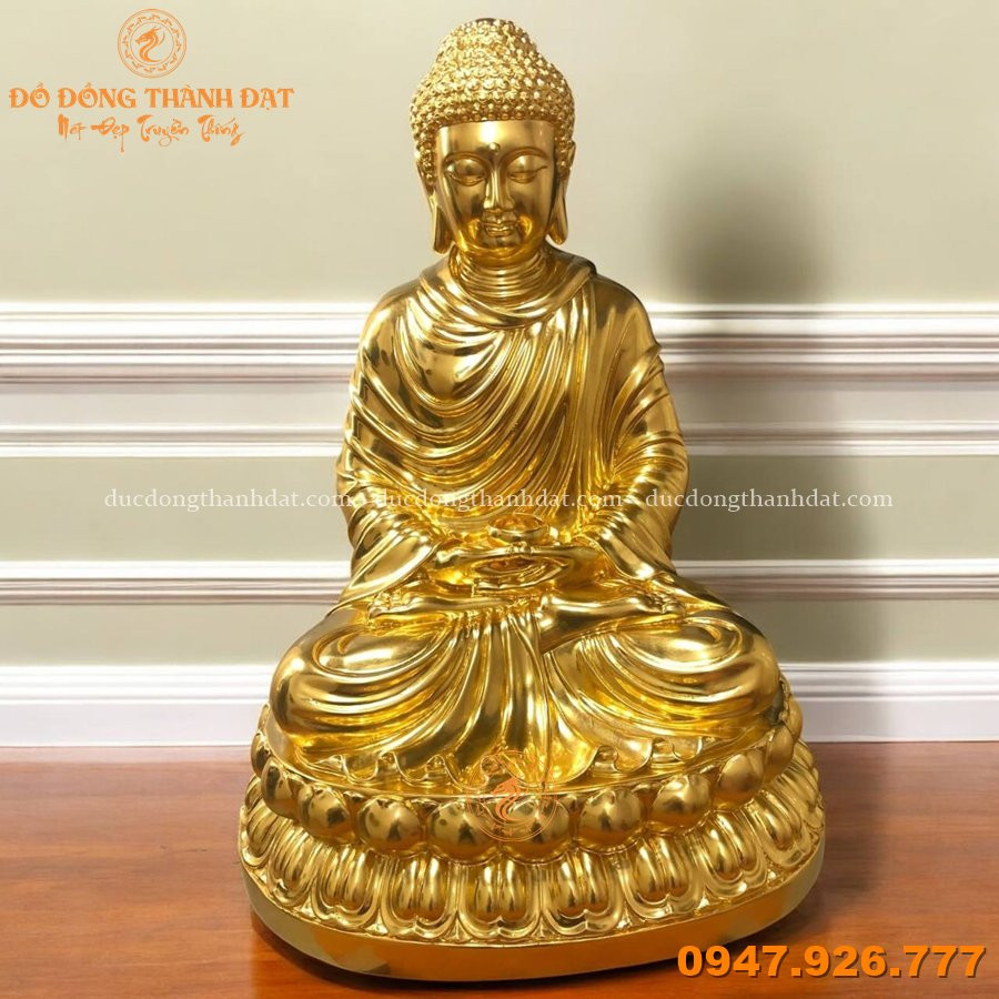 Tượng Phật Thích Ca Dát Vàng 9999 Cao 40cm