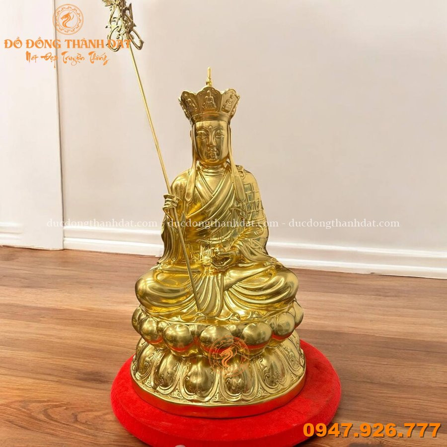 Tượng Phật Địa Tạng Bồ Tát Dát Vàng 9999 Cao 40cm