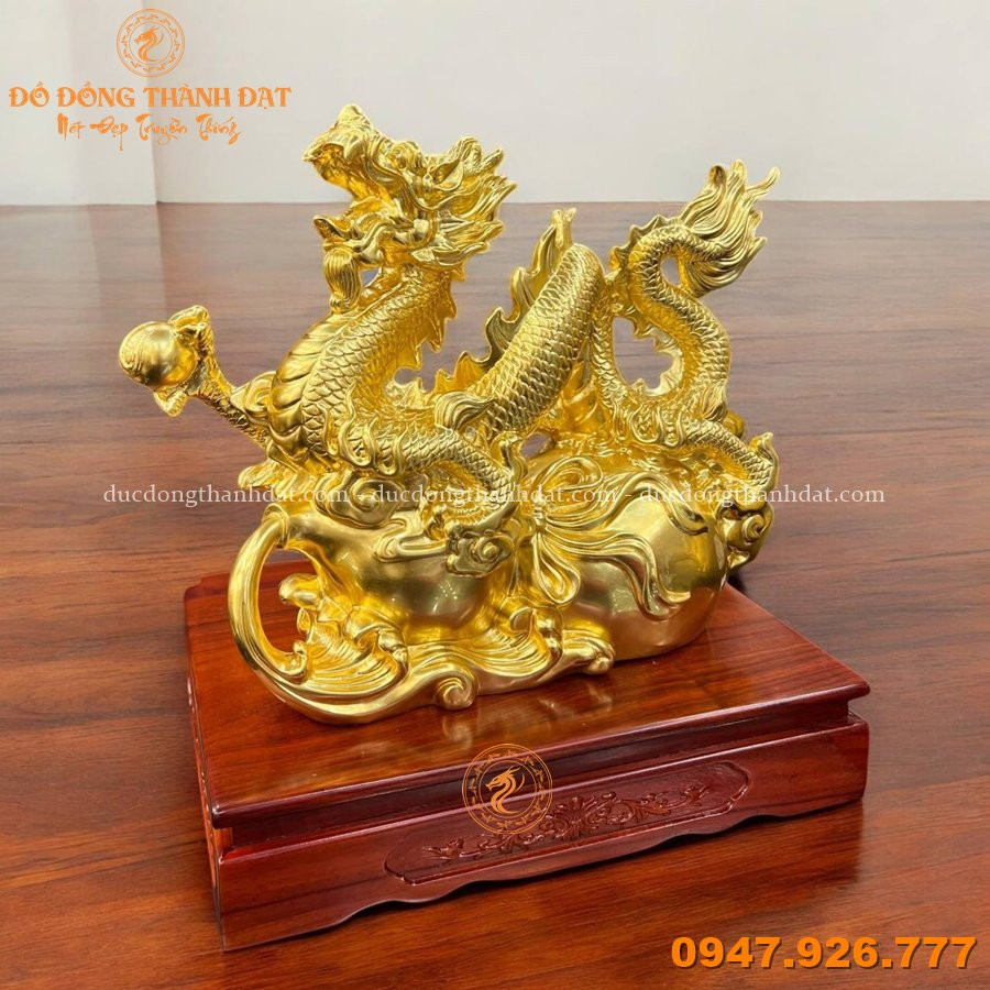 Bộ Sưu Tập Các Mẫu Tượng Rồng Bằng Đồng Đẹp Phong Thủy 19 Tuong Rong Ho Lo Dat Vang 9999 (2)