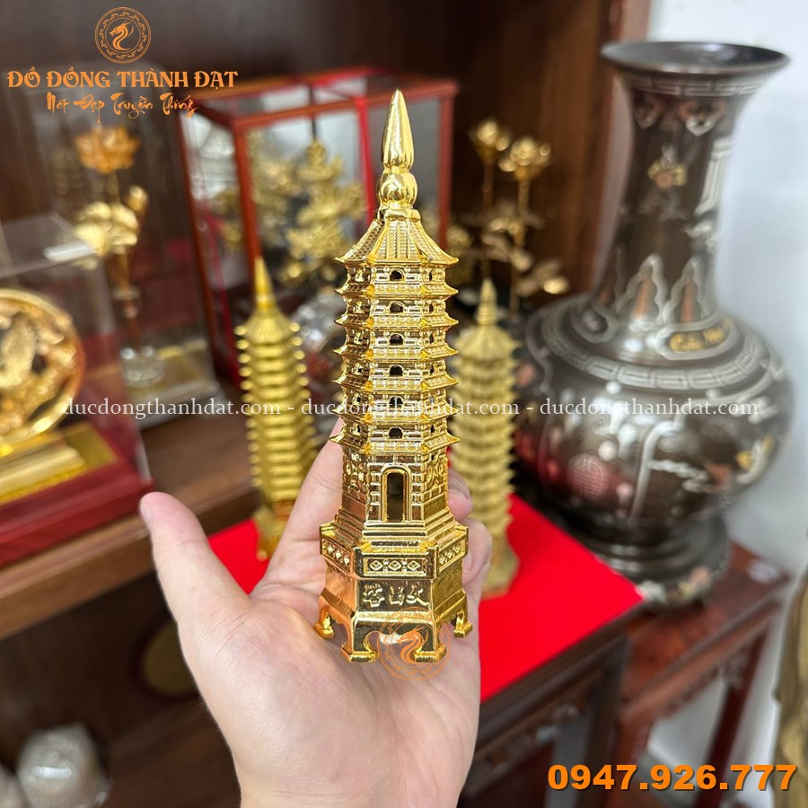 THÁP VĂN XƯƠNG – BIỂU TƯỢNG TRÍ TUỆ & THÀNH CÔNG HỌC HÀNH 3 thap-van-xuong-bang-dong-ma-vang-20cm