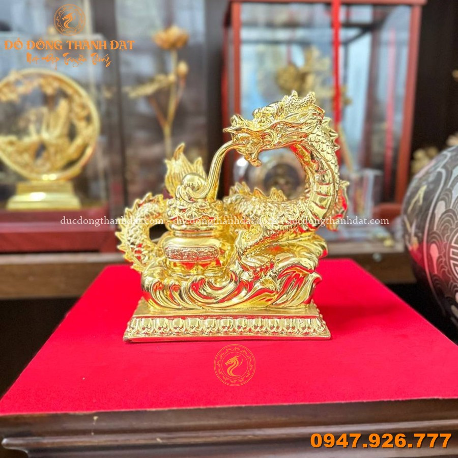 Rồng Ôm Hũ Vàng Mạ Vàng Cao 20cm 1 Tuong Rong Om Hu Vang Dat Vang 20 (5)