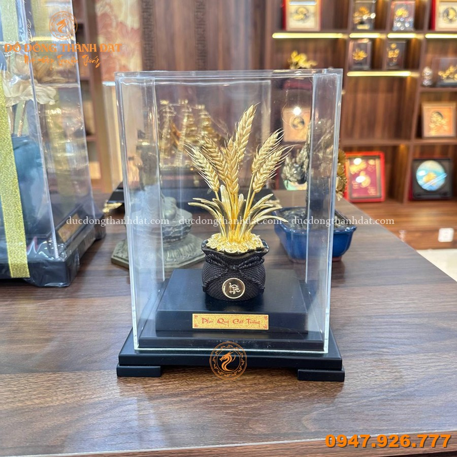 Chậu Lúa Mạ Vàng 24K Cao 23cm 4 Chau Lua Ma Vang 23cm (5)