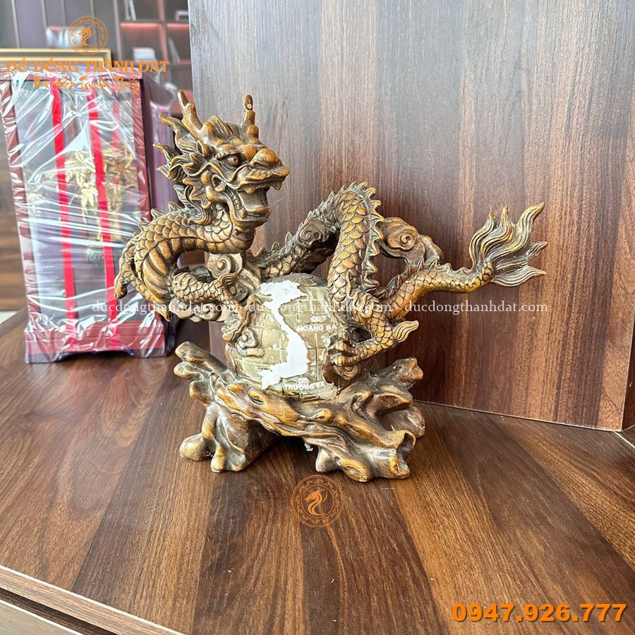 Tượng Rồng Ôm Quả Địa Cầu Cao 30cm 2 Rong Om Dia Cau 30cm (2)