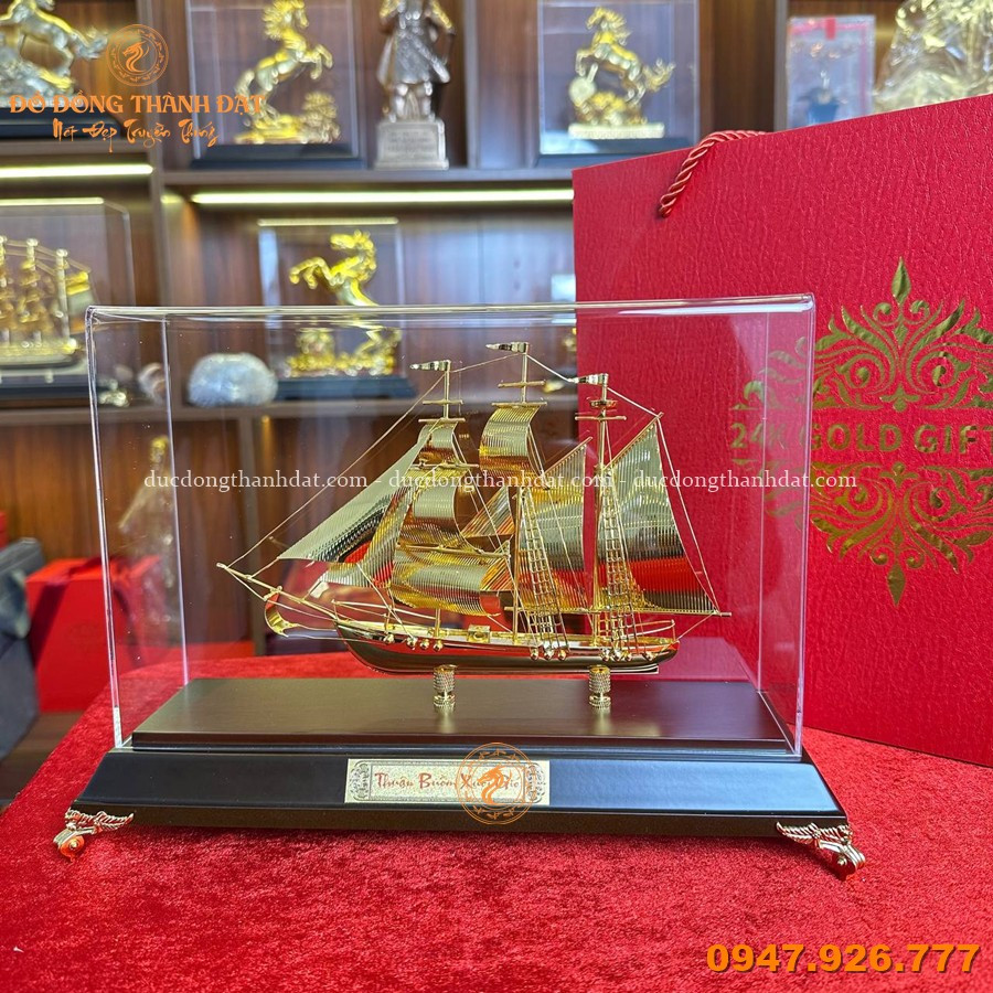 Thuyền Buồm Mạ Vàng 24K Cỡ Nhỏ