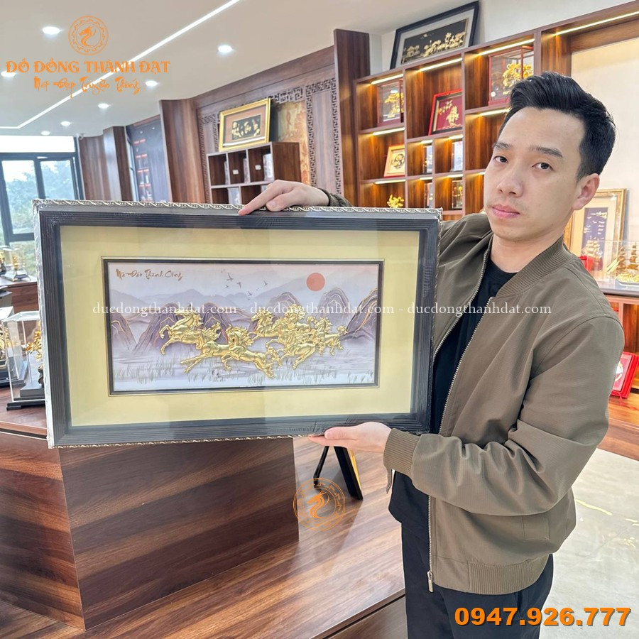 Tranh Bát Mã Mạ Vàng 24K KT: 40x65 3 Tranh Bat Ma Ma Vang 40x65 (3)