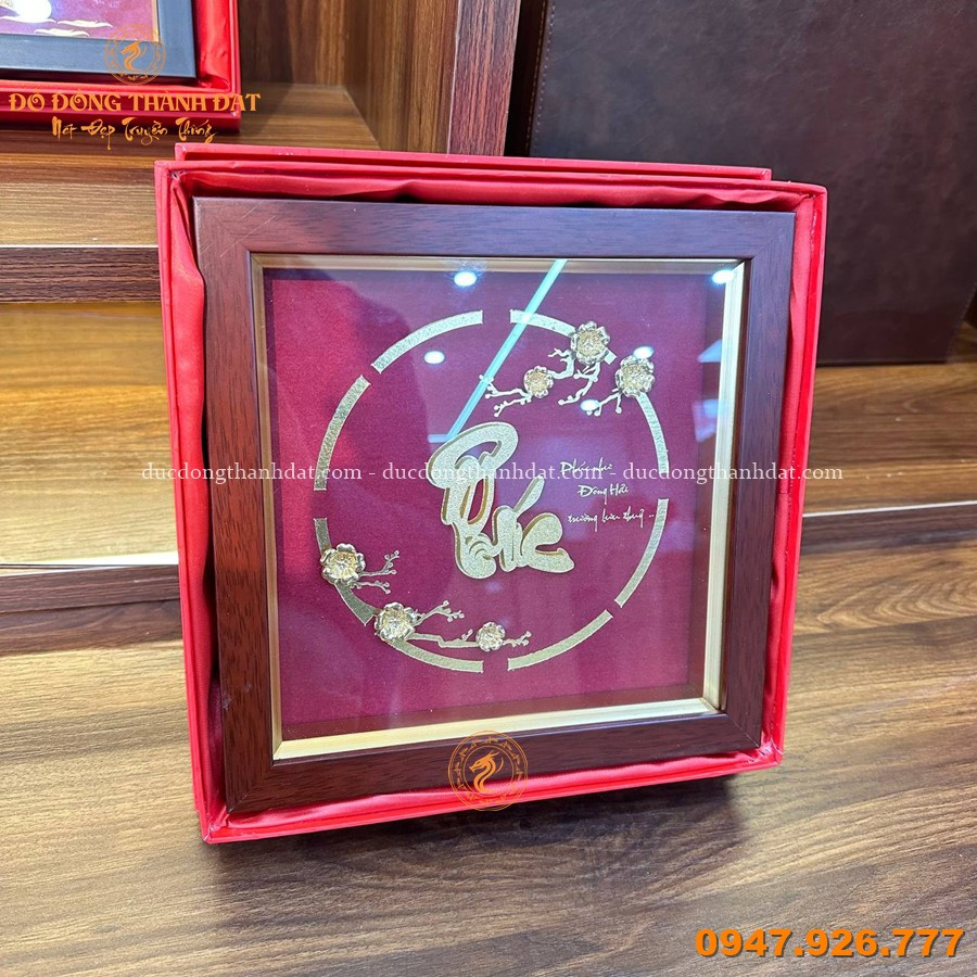 Chữ Phúc Mạ Vàng 23x23cm 3 Tranh Chu Phuc Ma Vang 23cm (3)