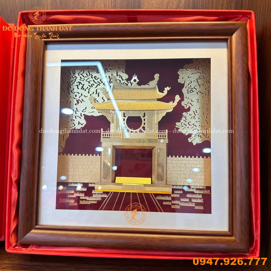 Tranh Khuê Văn Các Mạ Vàng KT 23x23cm 2 Tranh Khue Van Cac Ma Vang 23cm (2)