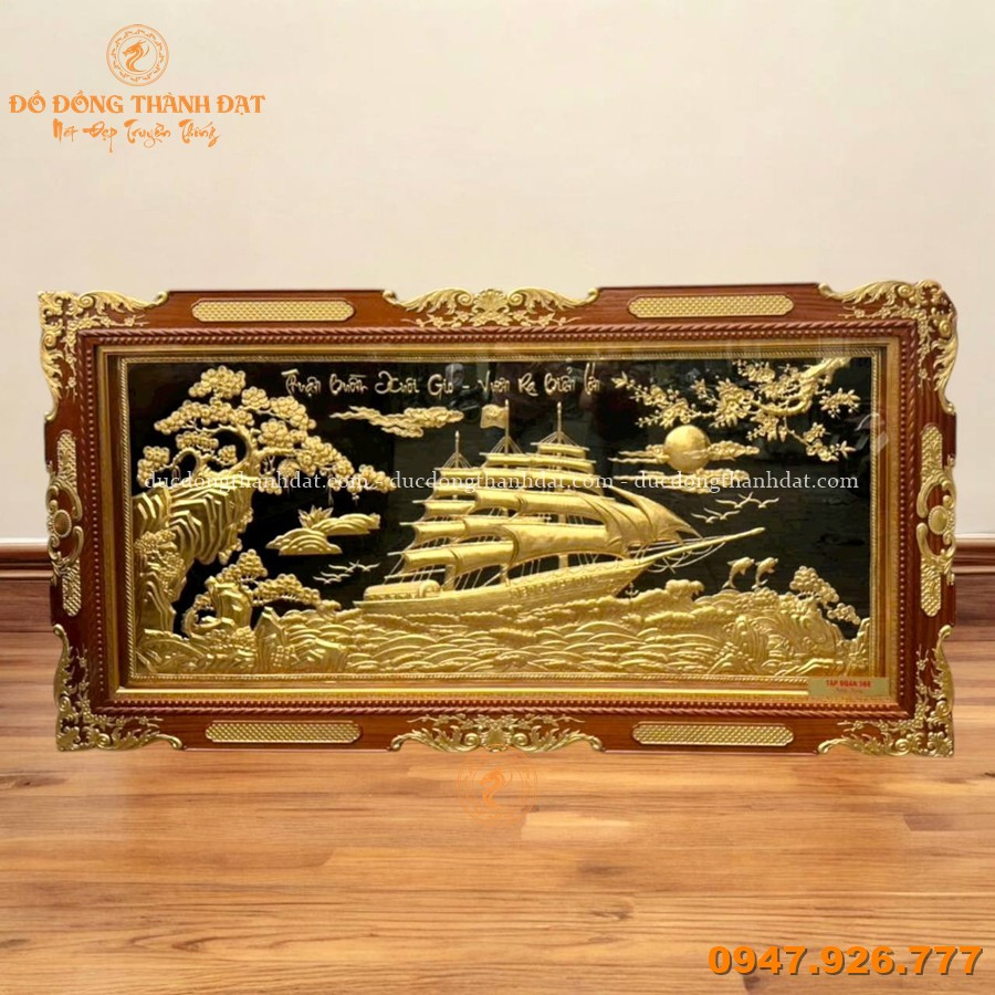 Tranh Thuận Buồm Xuôi Gió Dát Vàng 9999 KT 2m35x1m25 1 Tranh Thuan Buom Xuoi Gio Dat Vang 9999 2m5 (1)