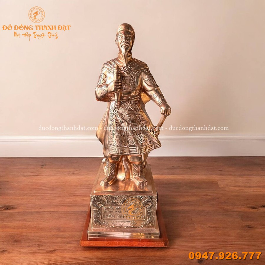 Tượng Đồng Trần Hưng Đạo Đồng Đỏ Cao 70cm 1 Tuong Dong Tran Hung Dao Dong Do 70cm (1)