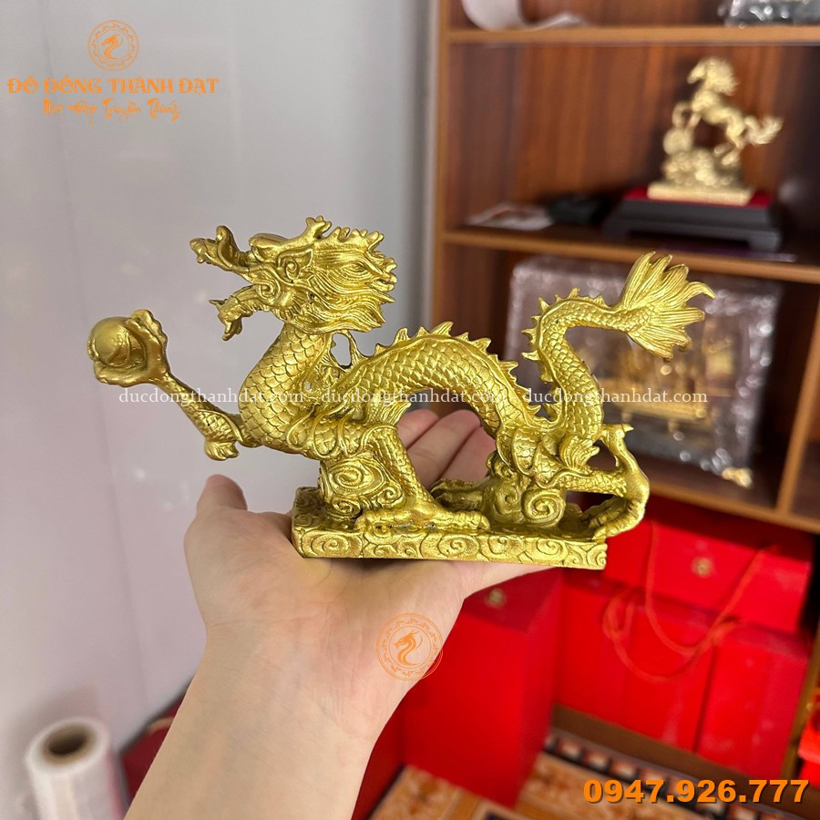 Tượng rồng bằng đồng dài 20cm 1 Tuong Rong Bang Dong 21cm