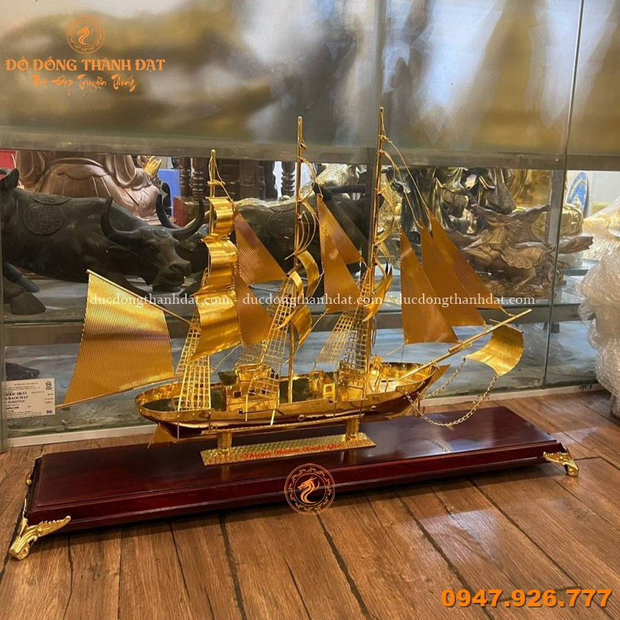 Tổng Hợp Các Mẫu Thuyền Buồm Mạ Vàng Để Bàn Làm Việc Đẹp 2026 15 Mo Hinh Thuyen Ma Vang 1mx75 (3)