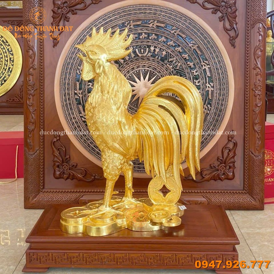 Tượng Gà Phong Thủy Dát Vàng 9999 Cao 75cm 1 Tuong Ga Phong Thuy Dat Vang 9999 Cao 75cm (1)