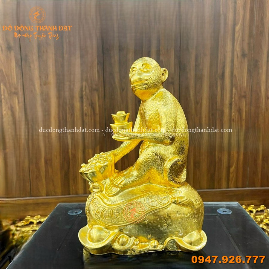 Tổng Hợp 12 Mẫu Tượng Linh Vật Mạ Vàng 24K - Nghệ Thuật Phong Thủy Và Đẳng Cấp 9 Tuong Khi Bang Dong Dat Vang 24k Cao 40cm (1)