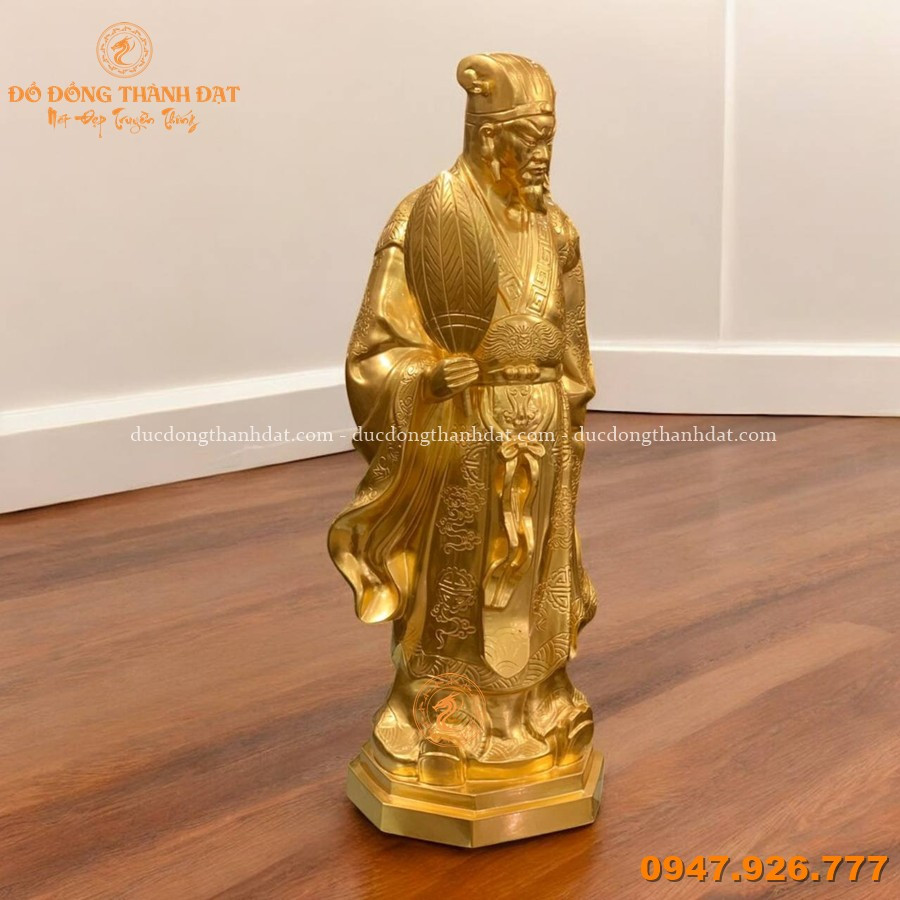 Tượng Khổng Minh Dát Vàng 24k Cao 70cm 3 Tuong Khong Minh Dat Vang 70cm (2)