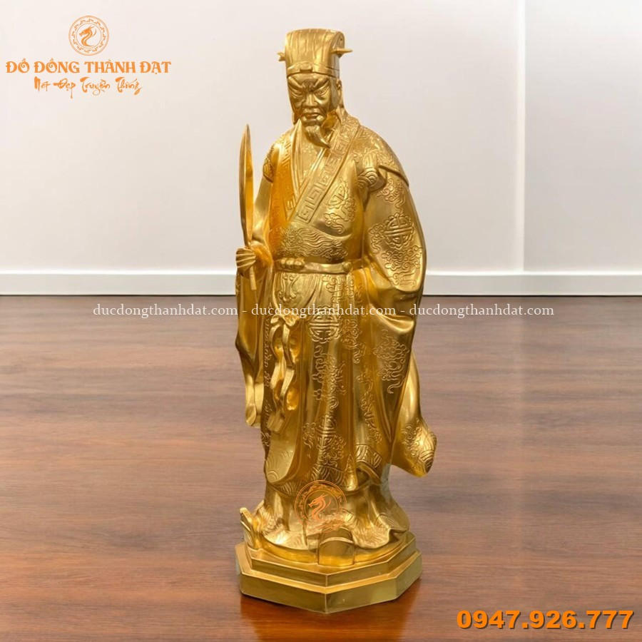 Tượng Khổng Minh Dát Vàng 24k Cao 70cm 1 Tuong Khong Minh Dat Vang 70cm (4)