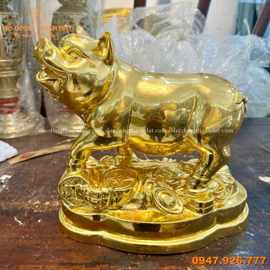 Tổng Hợp 12 Mẫu Tượng Linh Vật Mạ Vàng 24K - Nghệ Thuật Phong Thủy Và Đẳng Cấp 12 Tuong Lon Ma Vang 20x28 (2)