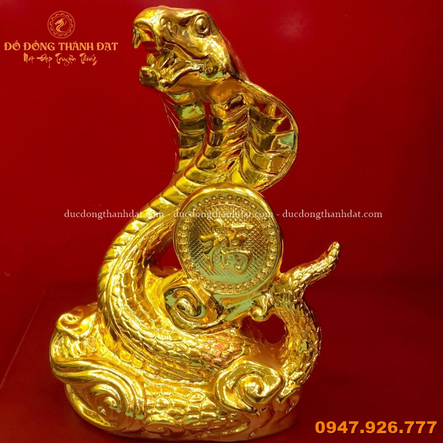 Tổng Hợp 12 Mẫu Tượng Linh Vật Mạ Vàng 24K - Nghệ Thuật Phong Thủy Và Đẳng Cấp 6 Tuong Ran Chu Phuc Ma 19cm (2)