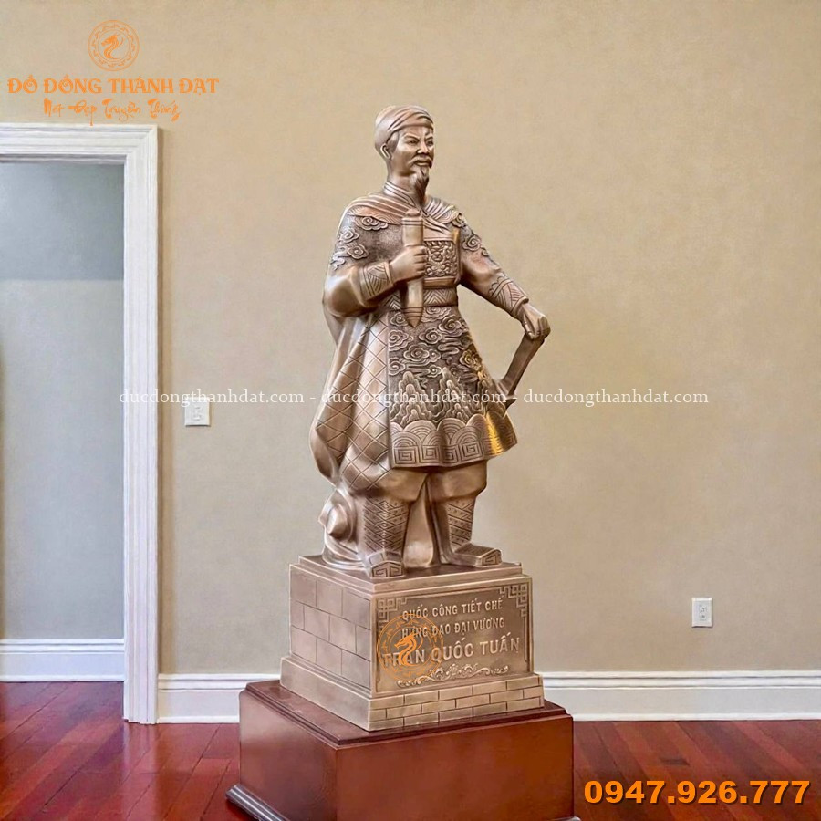 Tượng Trần Quốc Tuấn Đồng Đỏ Hun Cao 70cm 2 Tuong Tran Quoc Tuan Dong Do Hun 70cm (1)