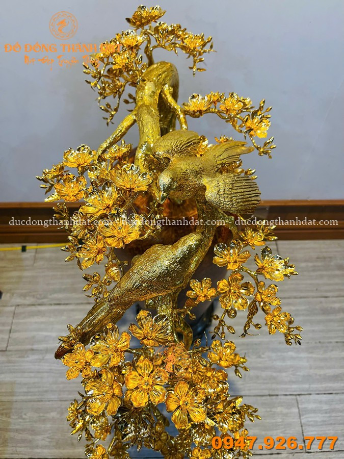 Mai Đổ Bình Gỗ Nu 1m Mạ Vàng 24K 2 Mai Do Binh Go Lu 1m (1)