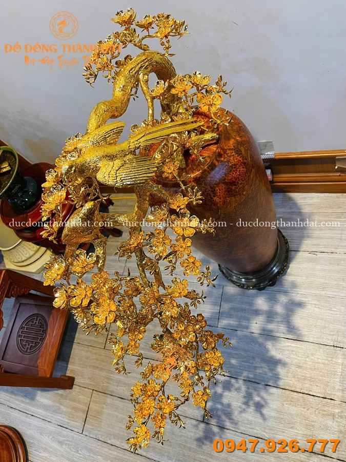 Mai Đổ Bình Gỗ Nu 1m Mạ Vàng 24K 4 Mai Do Binh Go Lu 1m (4)