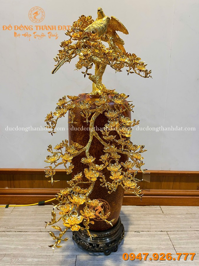 Mai Đổ Bình Gỗ Nu 1m Mạ Vàng 24K 6 Mai Do Binh Go Lu 1m (5)
