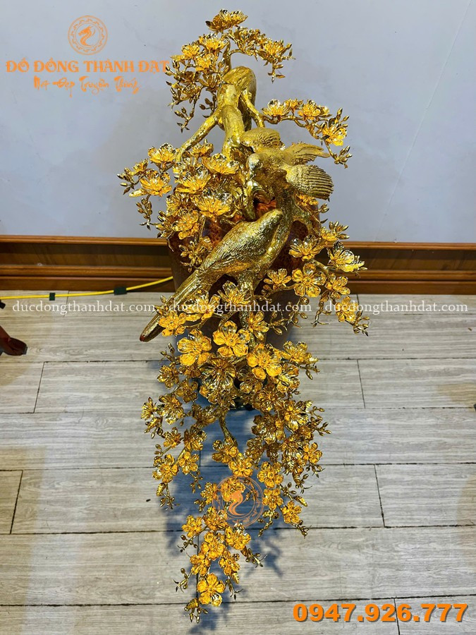 Mai Đổ Bình Gỗ Nu 1m Mạ Vàng 24K 7 Mai Do Binh Go Lu 1m (7)