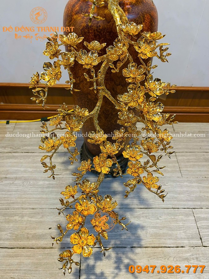 Mai Đổ Bình Gỗ Nu 1m Mạ Vàng 24K 8 Mai Do Binh Go Lu 1m (8)
