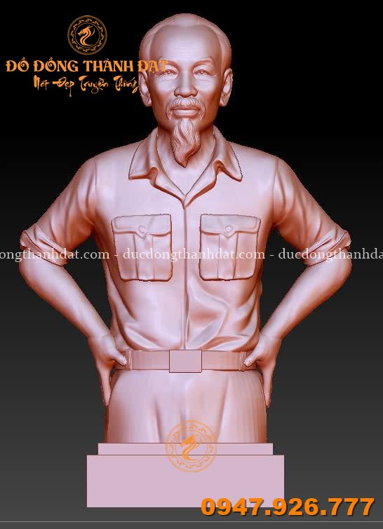 Tượng Bác Hồ Chống Tay Bằng Đồng Cao 80cm Màu Hun 3 Tuong Bac Ho Chong Tay Bang Dong 80cm (4)