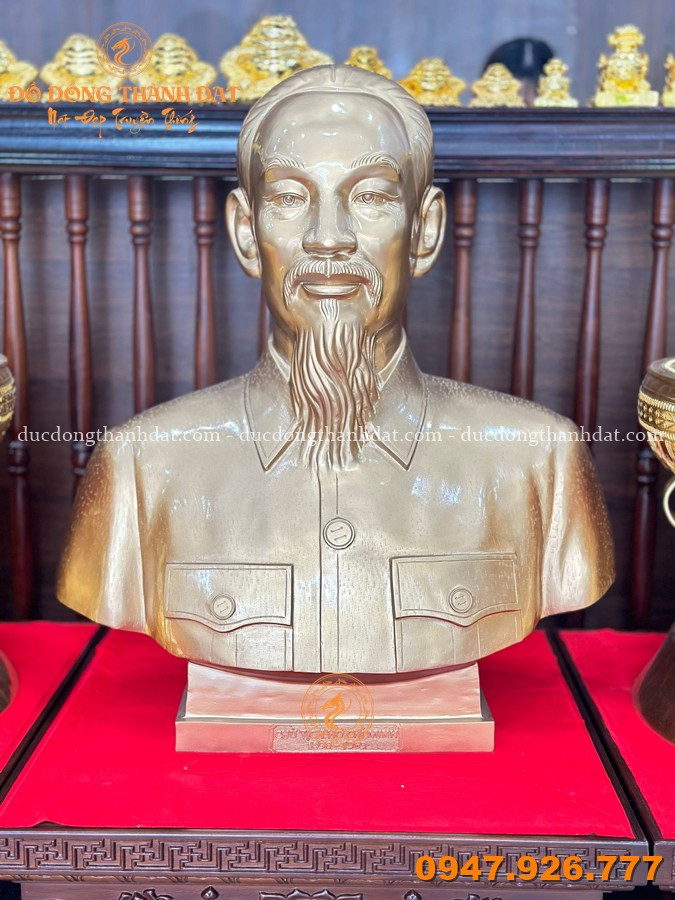 Tượng Đồng Bác Hồ Bán Thân Cao 81cm Đồng Đỏ 1 Tuong Dong Bac Ho Ban Than Cao 81cm Dong Do (5)
