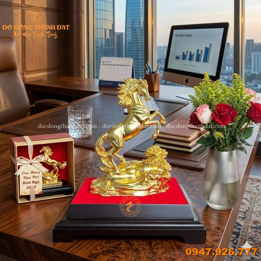 Tượng Ngựa Bằng Đồng Đặt Trên Bàn Làm Việc 18 Tuong Ngua Bang Dong Phong Thuy 2026 (1)