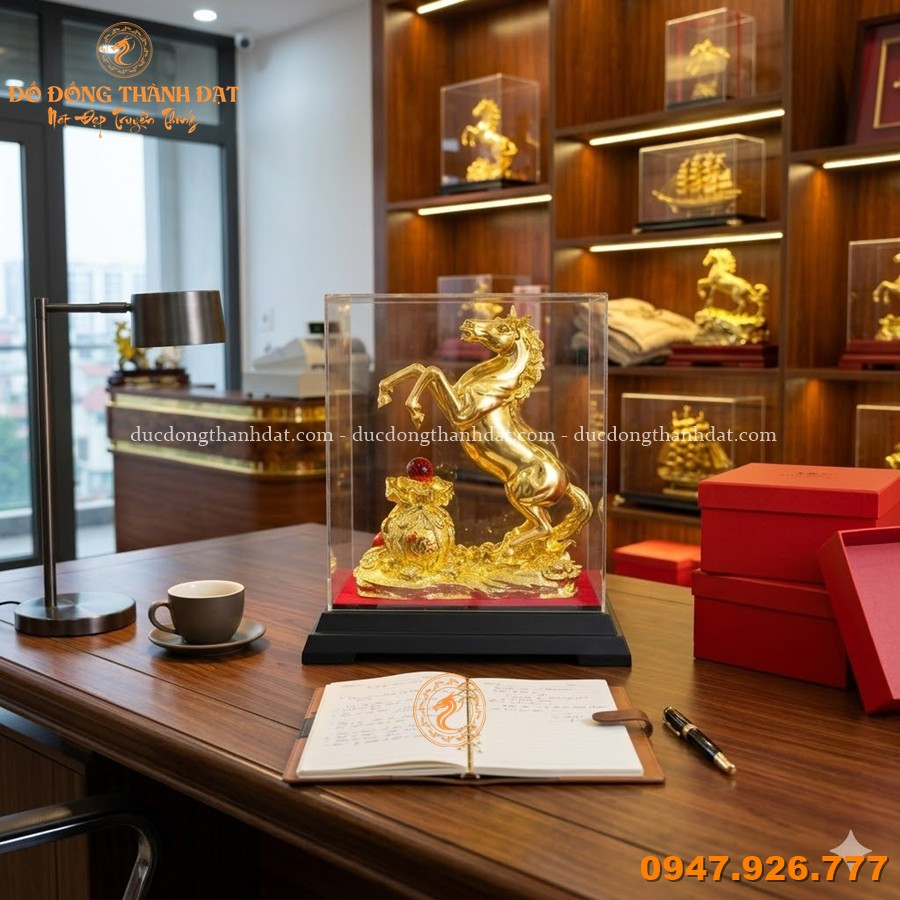Vì sao tượng ngựa mạ vàng là quà tặng khai trương được ưa chuộng nhất hiện nay? 13 Tuong Ngua Ma Vang Bang Dong Qua Tang Cao Cap (3)