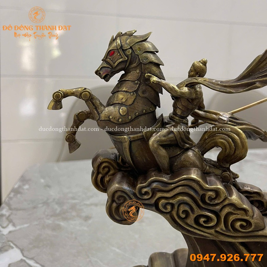 Tượng Thánh Gióng Bằng Đồng Cao 32cm 7 Tuong Thanh Giong Dong Vang Hun 32 (3)