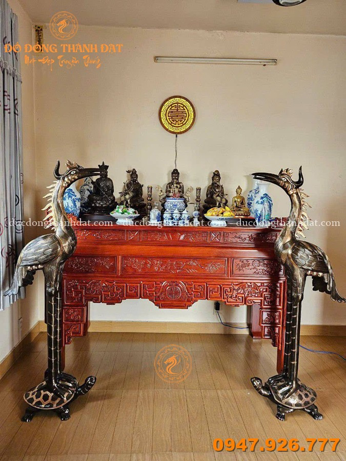 Đôi Hạc Thờ Bằng Đồng Đỏ Cạo Màu Cao 1m76 5 Feedback Hac Tho Bang Dong Co Lon (17)