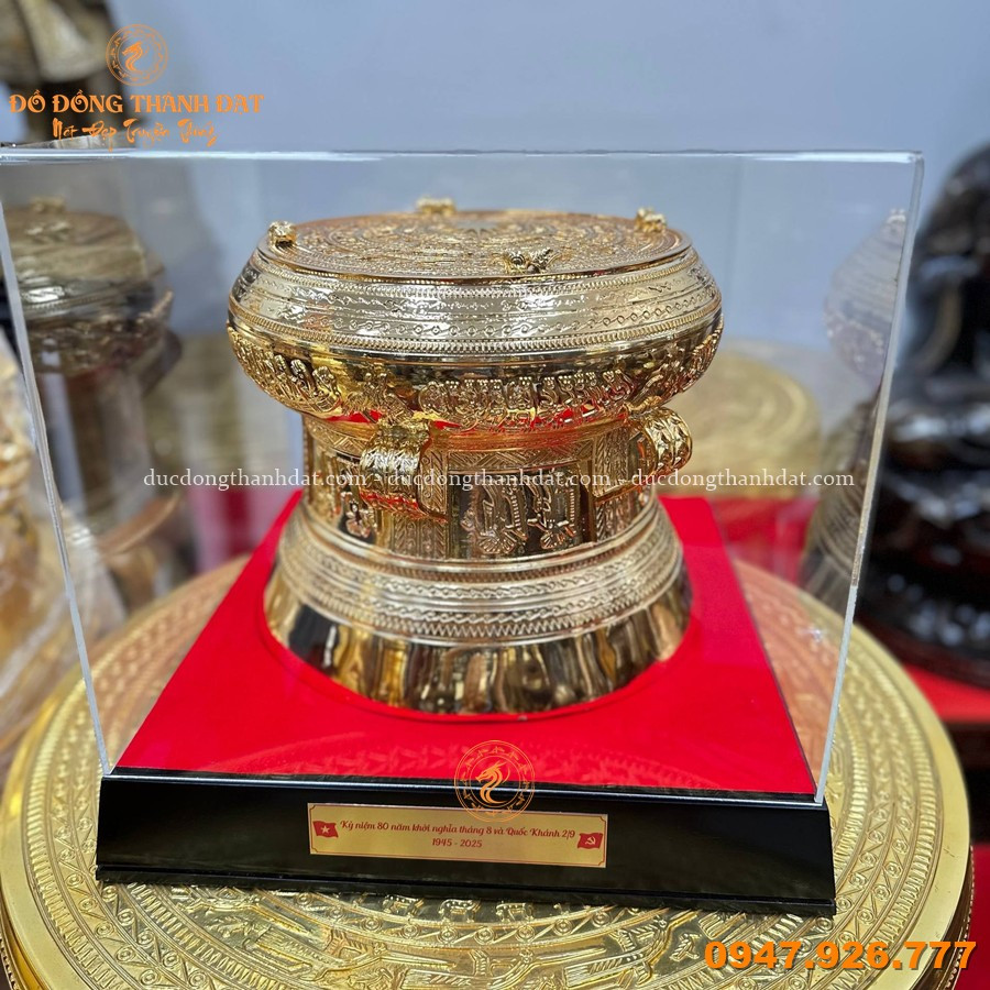 Quả Trống Đồng Mạ Vàng Đường Kính 30cm 4 Qua Trong Dong Ma Vang 30cm (1)