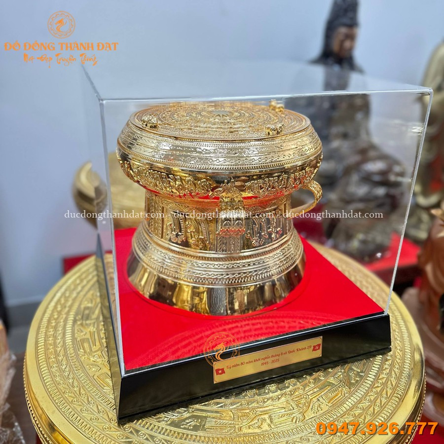 Quả Trống Đồng Mạ Vàng Đường Kính 30cm 5 Qua Trong Dong Ma Vang 30cm (2)
