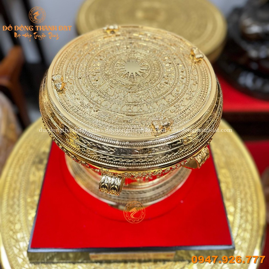 Quả Trống Đồng Mạ Vàng Đường Kính 30cm 3 Qua Trong Dong Ma Vang 30cm (3)