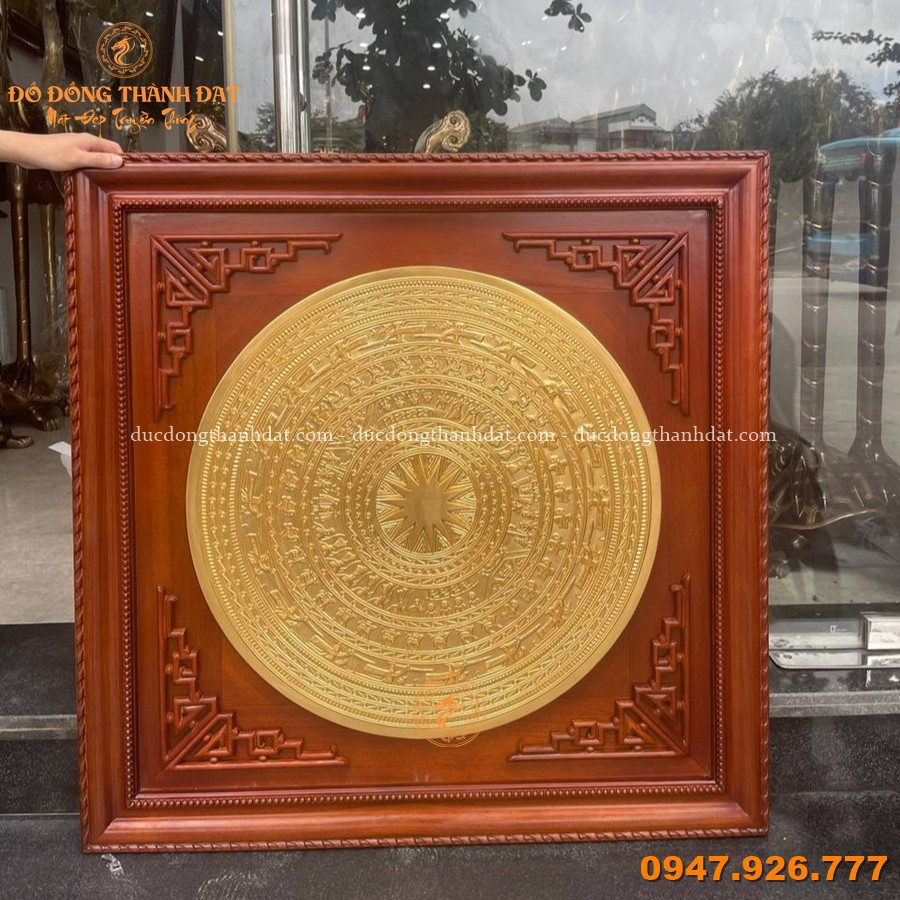 Tranh Trống Đồng 70cm Dát Vàng 24k Khung 98cm 1 Tranh Mat Trong 70cm Dat Vang 24k Khung 98 (3)