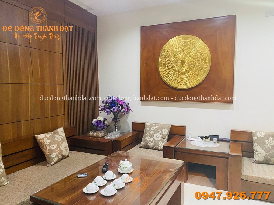 Hoàn Thiện Lắp Đặt Mặt Trống Đồng Dát Vàng 24K DK 90cm Tại TP. Vinh, Nghệ An 2 Lap Dat Mat Trong Dong Dat Vang 24k 90cm (2)
