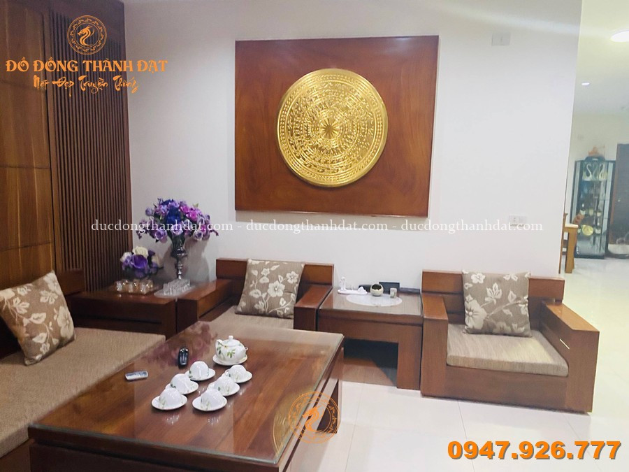 Hoàn Thiện Lắp Đặt Mặt Trống Đồng Dát Vàng 24K DK 90cm Tại TP. Vinh, Nghệ An 4 Lap Dat Mat Trong Dong Dat Vang 24k 90cm (4)