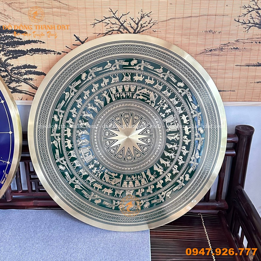 Mặt Trống Đồng Ăn Mòn 80cm Nền Xanh 1 Mat Trong Dong An Mon 80cm Nen Xanh (1)