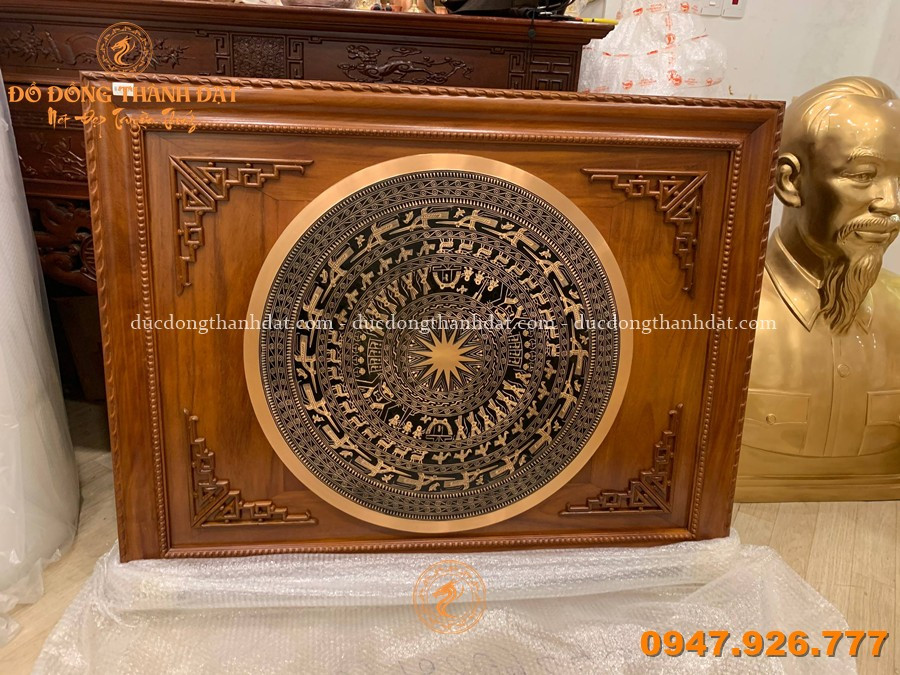 Tranh Trống Đồng Đỏ 80cm Khung 1m1 x 1m5 1 Tranh Trong Dong Do 80cm Khung 1m1x1m5 (5)