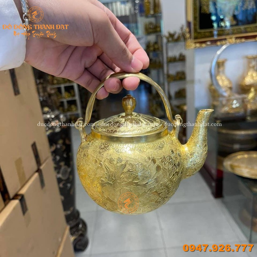 Bộ Ấm Chén Bằng Đồng Khay 35cm 3 Bo Am Chen Bang Dong Khay 35cm (1)