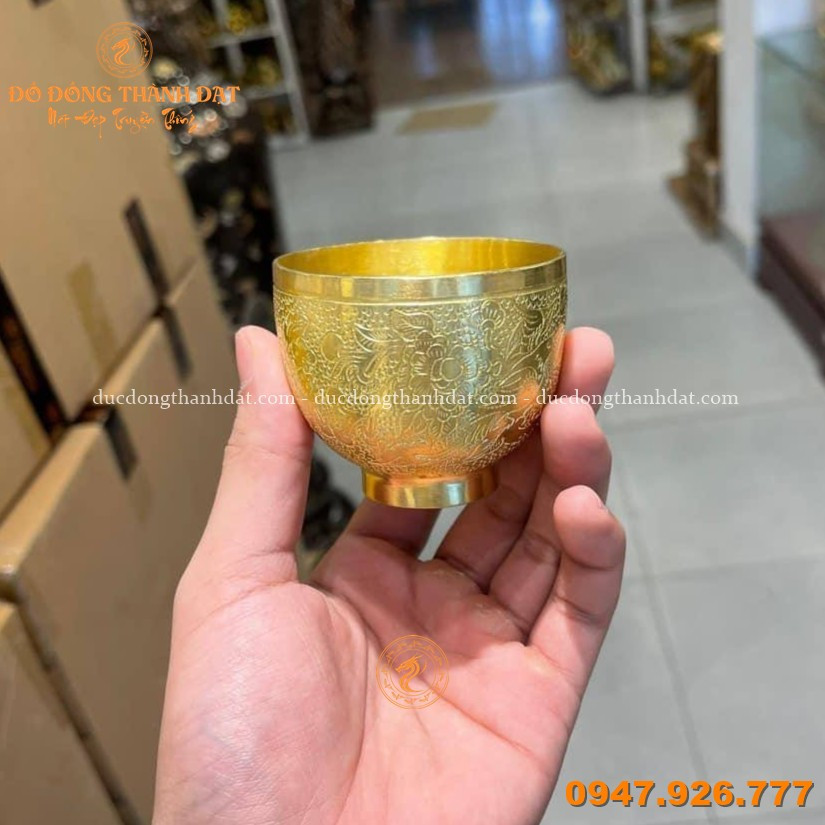 Bộ Ấm Chén Bằng Đồng Khay 35cm 4 Bo Am Chen Bang Dong Khay 35cm (4)