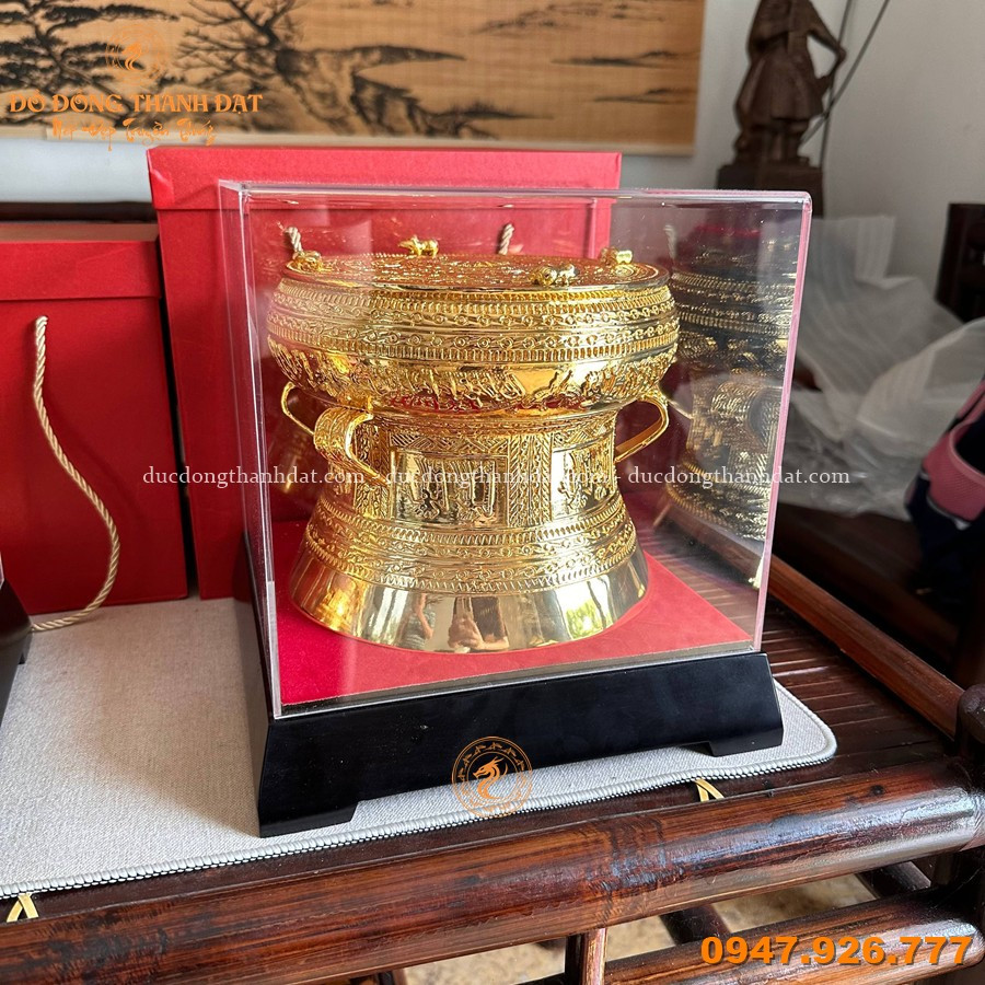 Quả Trống Đồng Mạ Vàng 20cm 5 Qua Trong Dong Ma Vang 20cm (4)
