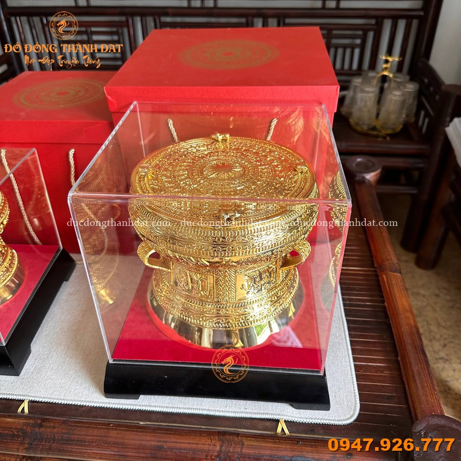 Quả Trống Đồng Mạ Vàng 20cm 6 Qua Trong Dong Ma Vang 20cm (5)
