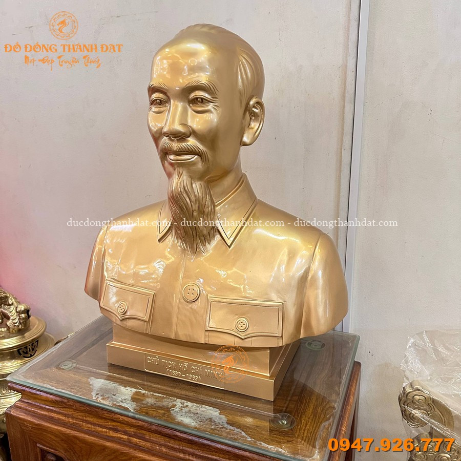 Tượng Bác Hồ Bán Thân 60cm Đồng Đỏ 1 Tuong Bac Ho Ban Than 60cm (2)