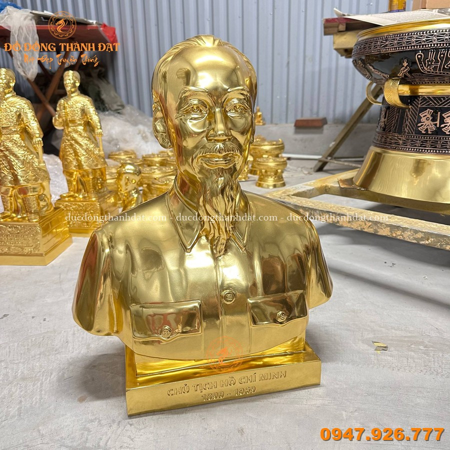 Tượng Bác Hồ Bán Thân Mạ Vàng 50cm 3 Tuong Bac Ho Ban Than Ma Vang 50cm (3)
