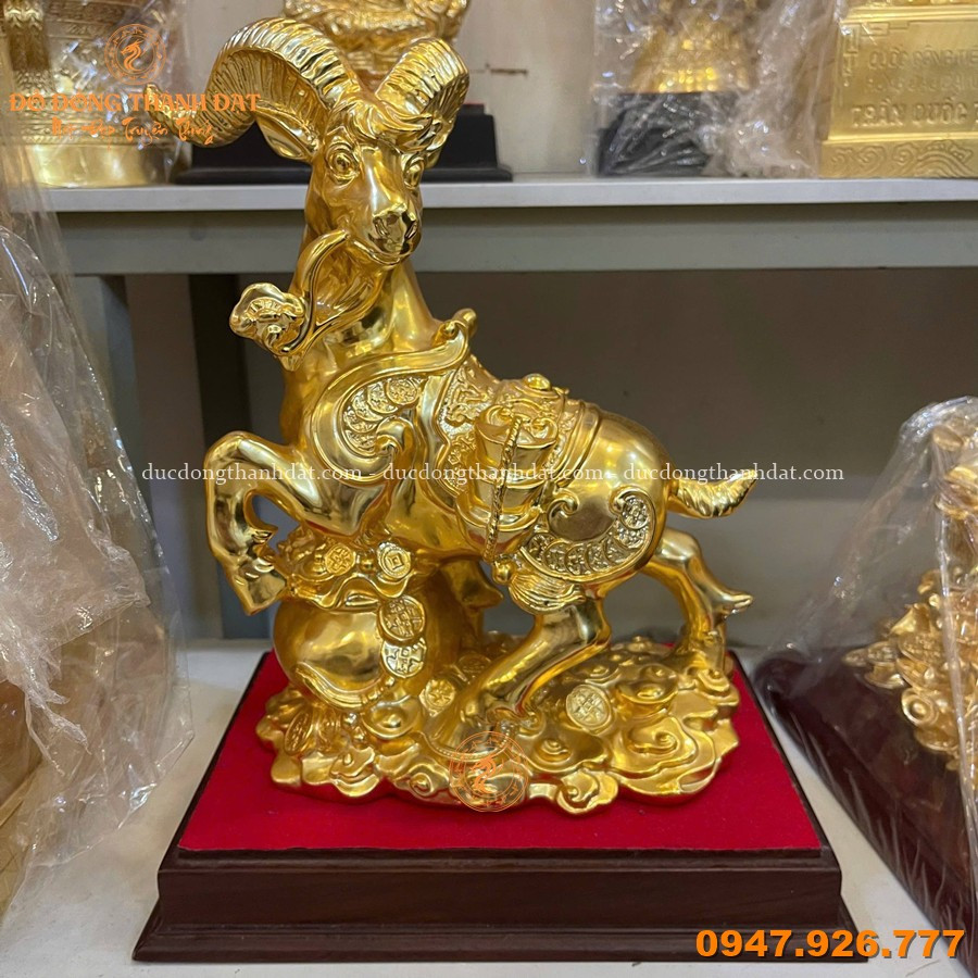 Tượng Dê Dát Vàng Cao 32cm 4 Tuong De Dat Vang 32cm (4)